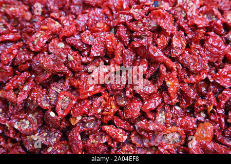 Background of dried sicilian tomatoes Stock Photo