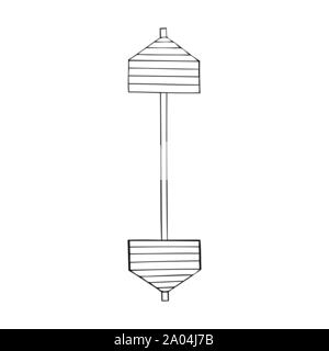 Black and white vector illustration of dumbell Stock Vector