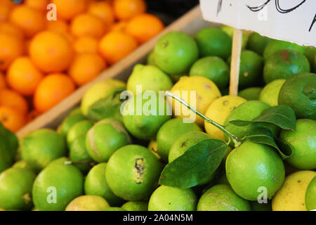 Sicilian citrus fruits in outdoor market Stock Photo
