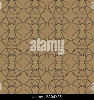 Celtic seamless ethnic pattern. Linear style. Celtic linear ornament in brown or beige colors. Stock Vector