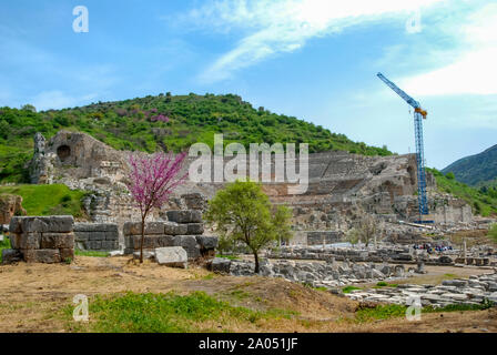 The Great Theater of Ephesus. the ancient site of Ephesus, Turkey. Travel or Tourism. Stock Photo