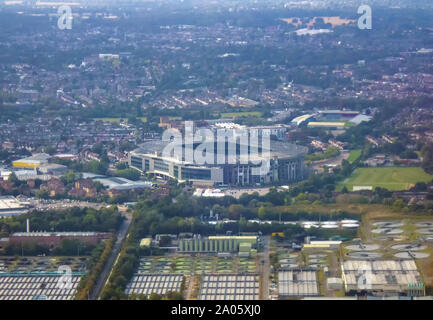 Twickenham Stadium in London from the air Stock Photo