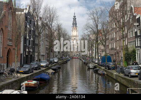 Amsterdam, capital of the Netherlands, has more than one hundred kilometers of canals, about 90 islands. It is the most watery city in the world. Its Stock Photo