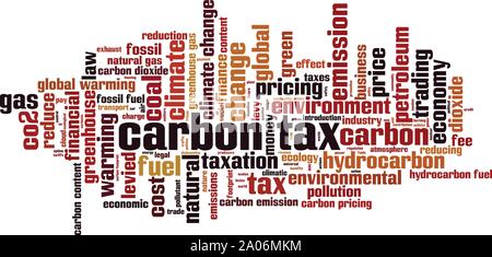 Carbon tax word cloud concept. Collage made of words about carbon tax. Vector illustration Stock Vector