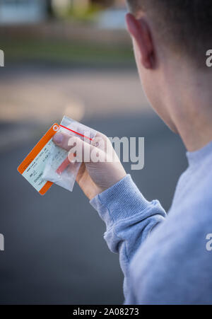 County lines drug dealing in the UK (model released image) Stock Photo
