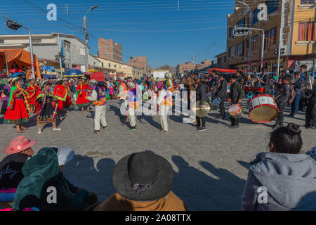 Annual festival honouring the Virgin Urkupiña, Uyuni, district Potosi, Bolivia, Latin America Stock Photo