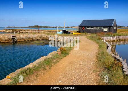 Boat,shed,sea,estuary,boats,boating,yacht,yachting,sail,sailing,Newtown,Nature,Reserve,Isle of Wight,England,UK, Stock Photo