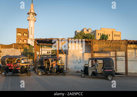 Mototaxi, tuc tuc, in the city of Edfu. Egypt. Abril 2019 Stock Photo