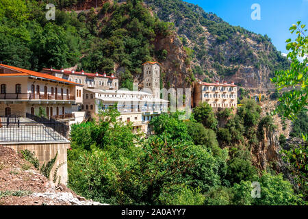 Proussos monastery near Karpenisi town in Evrytania - Greece. The ...