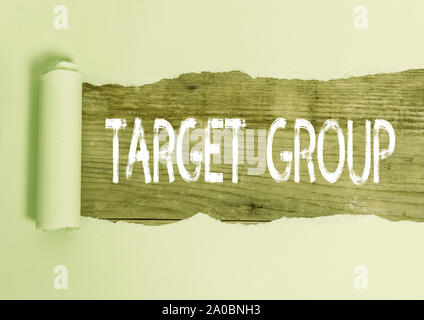 Text sign showing Target Group. Business photo text Particular showing that an advertisement intended to reach to Stock Photo