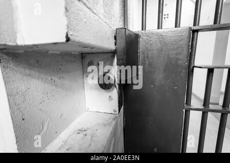 prison cell door lock jail cell Kingston Penitentiary a former maximum security prison that opened June 1835 and closed September 2013 now open for Ja Stock Photo