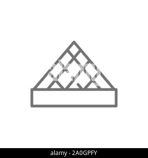 Louvre Museum, landmark of Paris, France line icon. Stock Vector