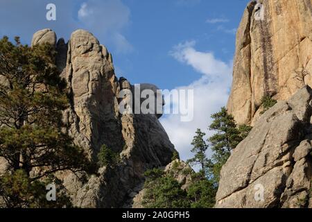 Side profile of George Washington - Mount Rushmore Memorial Stock Photo