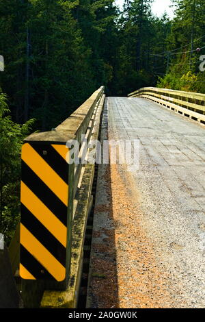 The single lane bridge between North and South Pender Islands, British ...