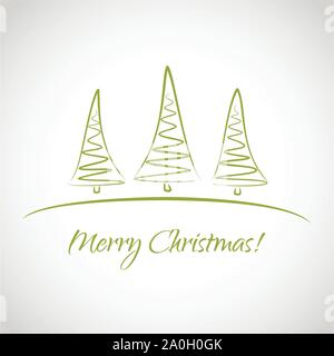 Greeting card with Christmas trees Stock Vector