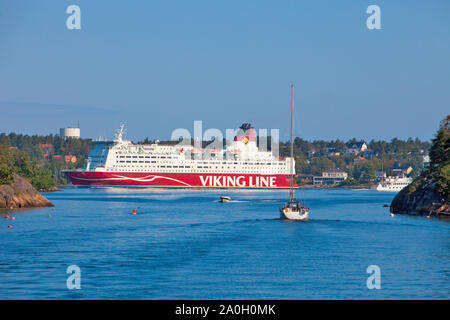 Sweden, Stockholm - Cruise Ship in Stockholm Archipelago. Stock Photo