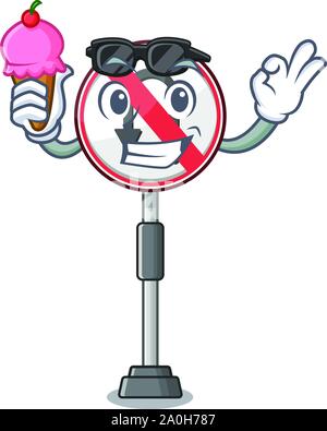 With ice cream no u turn shaped the character Stock Vector