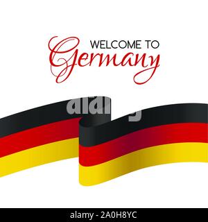 Welcome to Germany. Card with flag of Germany Stock Vector
