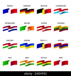 Vector set of national flags Stock Vector