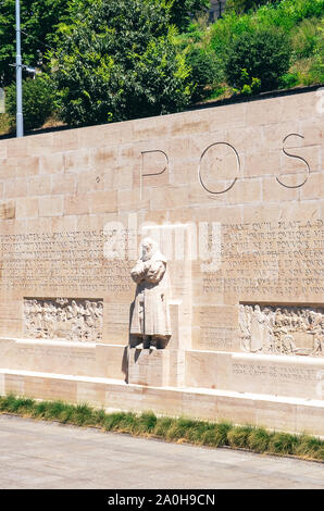 Geneva, Switzerland - July 19, 2019: The Reformation Wall, the monument to the Protestant Reformation of the Church. Depicting numerous Protestant figures. The city was the center of Calvinism. Stock Photo