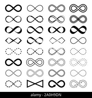 Infinity symbol vector set n white background. Stock Vector