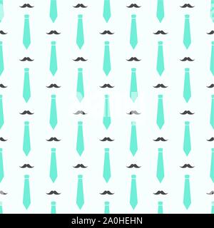 Seamless pattern with mustaches and neckties Stock Vector
