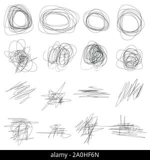 Set of abstract vector hand drawn scribbles Stock Vector