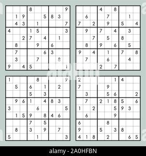 Sudoku vector puzzles Stock Vector