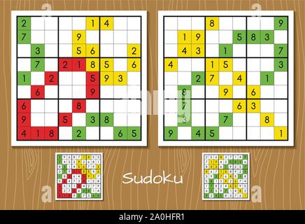 Sudoku middle level vector set Stock Vector