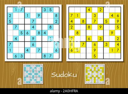 Color sudoku vector set Stock Vector