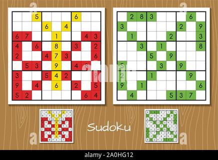 Sudoku vector set Stock Vector