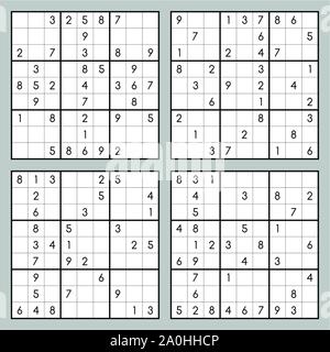 Vector Sudoku puzzle with solution - easy difficulty level Stock Vector  Image & Art - Alamy