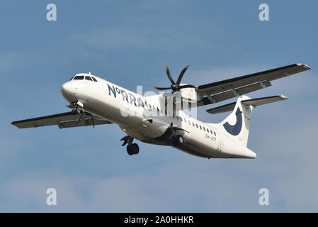 Vilnius, Lithuania - April 25: Nordic Regional Airlines ATR 72-500 airplane on April 25, 2019 in Vilnius Lithuania. Stock Photo