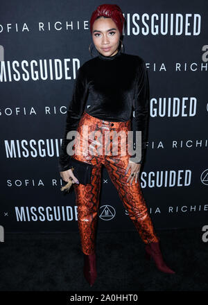 West Hollywood, United States. 18th Sep, 2019. WEST HOLLYWOOD, LOS ANGELES, CALIFORNIA, USA - SEPTEMBER 18: Yuna arrives at the Sofia Richie x Missguided Launch Party held at Bootsy Bellows on September 18, 2019 in West Hollywood, Los Angeles, California, United States. (Photo by Xavier Collin/Image Press Agency) Credit: Image Press Agency/Alamy Live News Stock Photo
