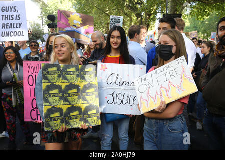 Protesters at the UK Student Climate Network's Global Climate Strike in London. Stock Photo