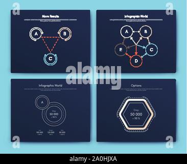 Infographic vector brochure elements for business illustration in modern style. Set infographics for web Stock Vector