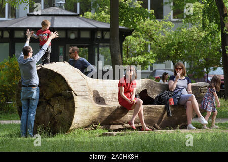Vilnius, Lithuania - May 18: Unidentified people in Vilnius Old Town on May 18, 2019 in Vilnius Lithuania. Vilnius is the capital of Lithuania and its Stock Photo