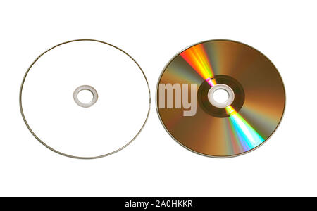 Recto verso from dvd disk isolated on white with clipping path Stock Photo