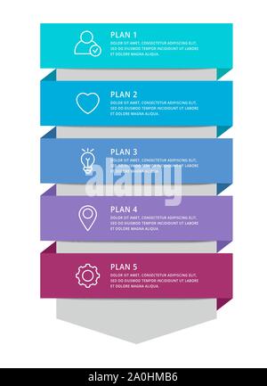 Five stages process chart template for presentation Stock Vector Image ...