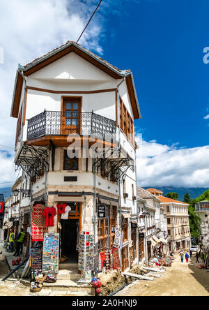 Traditional houses in Gjirokaster, Albania Stock Photo