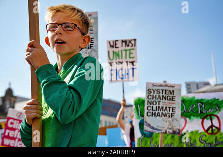 Protesters at the UK Student Climate Network's Global Climate Strike in Birmingham. Stock Photo
