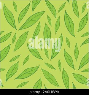 Seamless pattern with green leaves Stock Vector