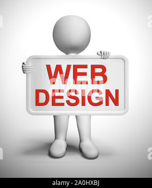 Web design means making an internet website or program. Designing and processing web graphics - 3d illustration Stock Photo