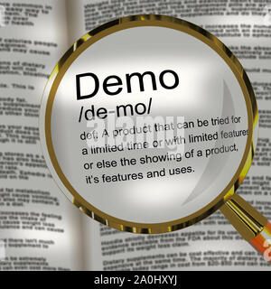 Demo icon demonstrating a product beta software. A blueprint or scale model - 3d illustration Stock Photo