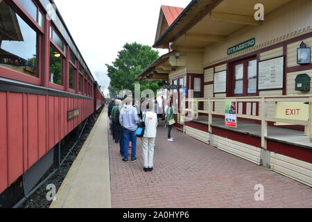 Vintage railway carriage at the station in Pennsylvania Stock Photo