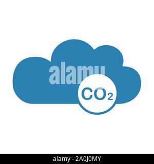 CO2 blue cloud isolated on white background vector illustration EPS10 Stock Vector