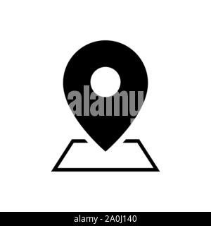 Location icon sign vector illustration. Geo location pin symbol for navigation application or web site design. Locate pictogram. Stock Vector