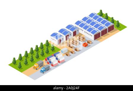 Perspective panorama of the landscape Stock Vector
