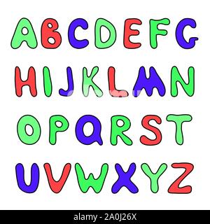 Black color hand drawing of uppercase english alphabet letter on white ...