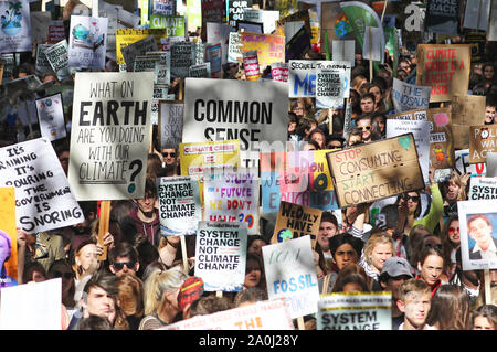 Protesters at the UK Student Climate Network's Global Climate Strike in London. Stock Photo